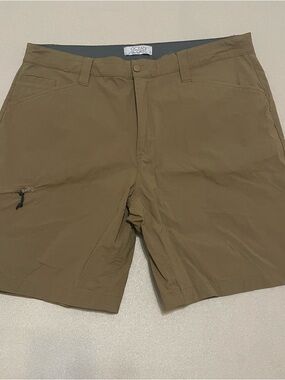 Ocean Coast Men's 36 Flat Front Travel Shorts tan hiking outdoors lightweight